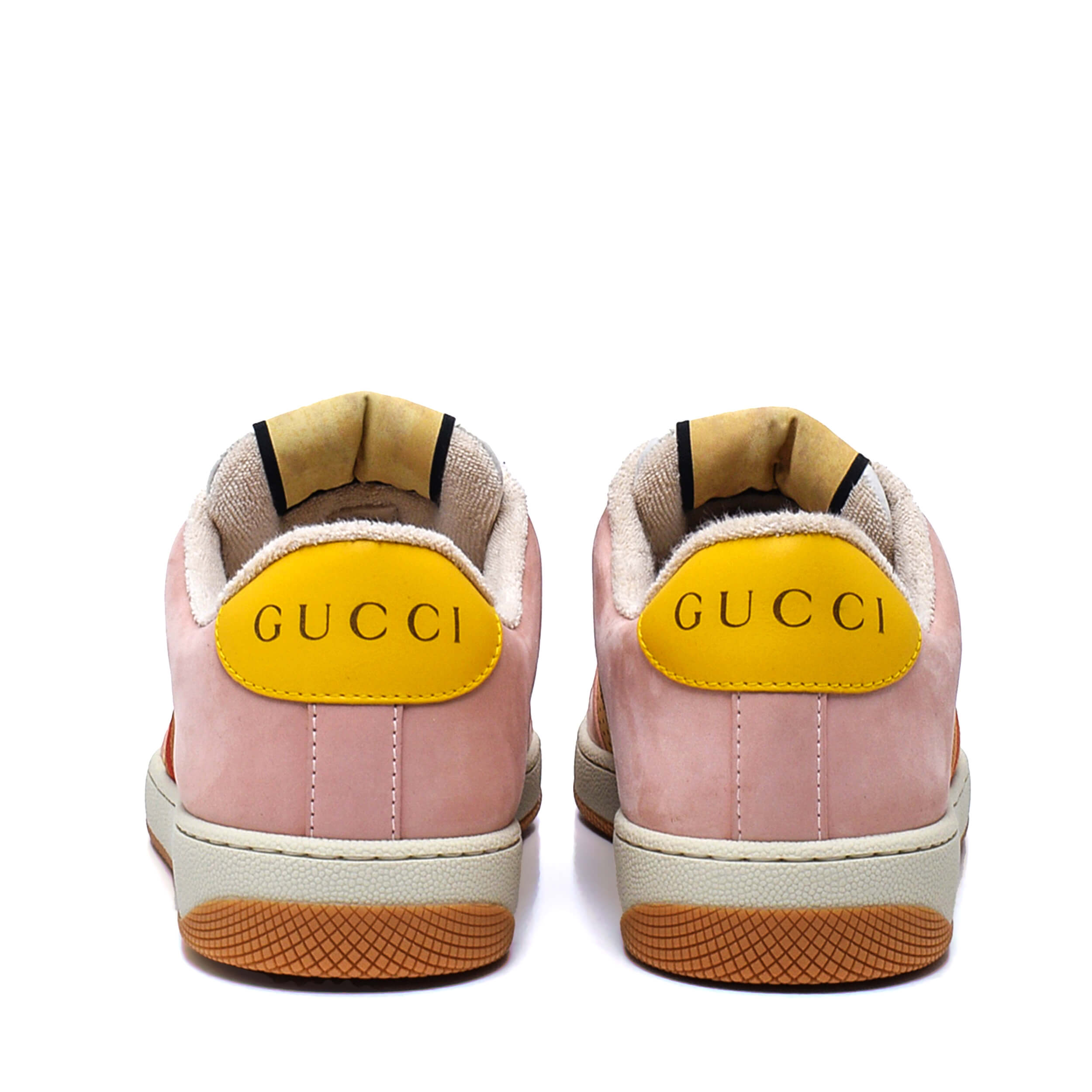 Gucci - Pale Pink Screener Lovelight Leather Sneakers / 38